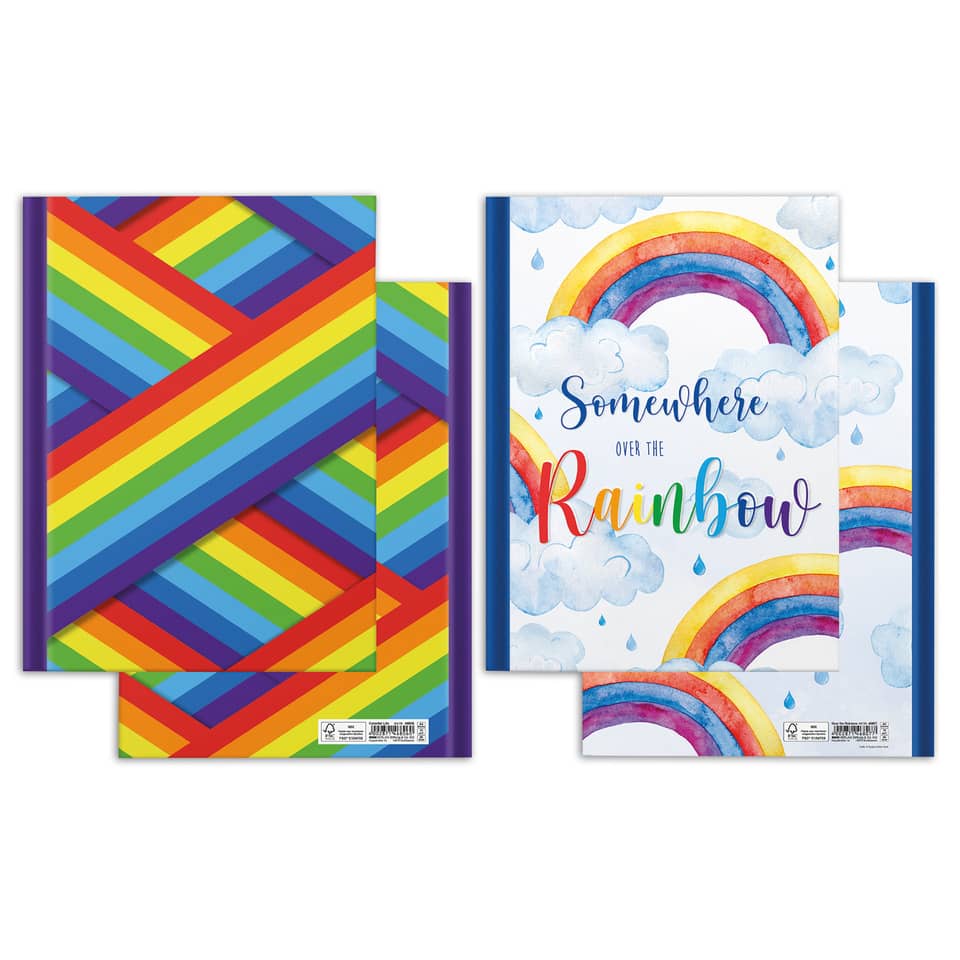 Notizbuch Rainbow - A4, blanko, 96 Blatt, sortiert