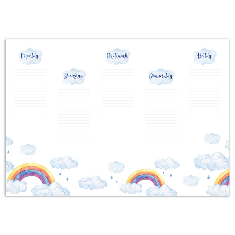 Notiz-Schreibunterlage Rainbow - 60 x 42 cm, blanko, 25 Blatt