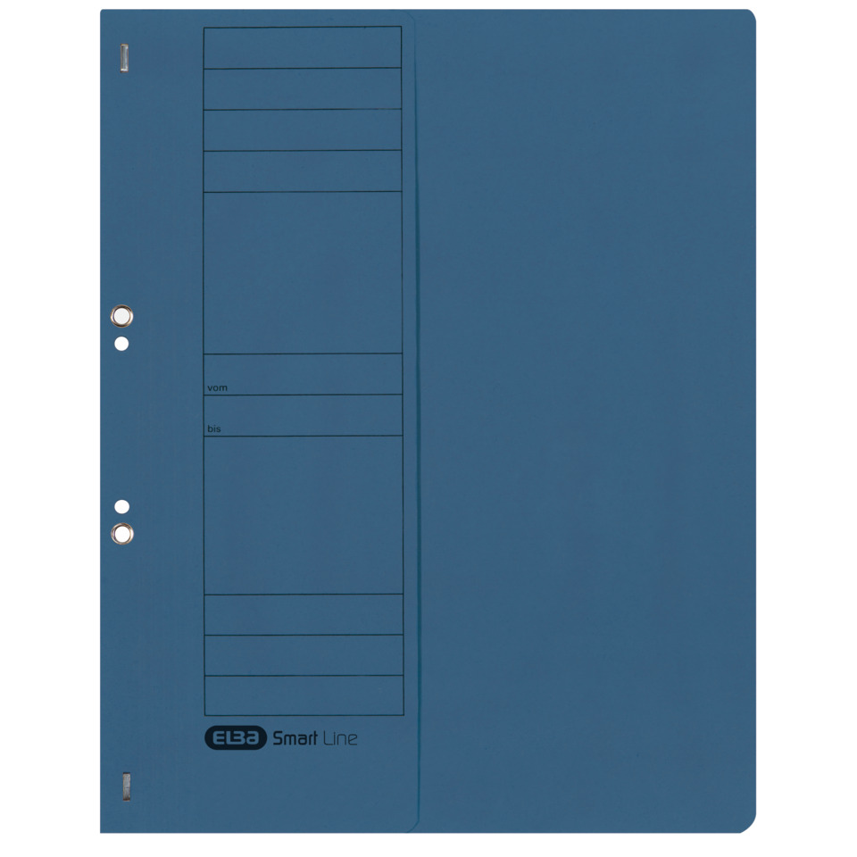 Ösenhefter Smart Line - A4 1/2 Vorderdeckel kfm. Heftung, blau, Manilakarton, 250 g/qm