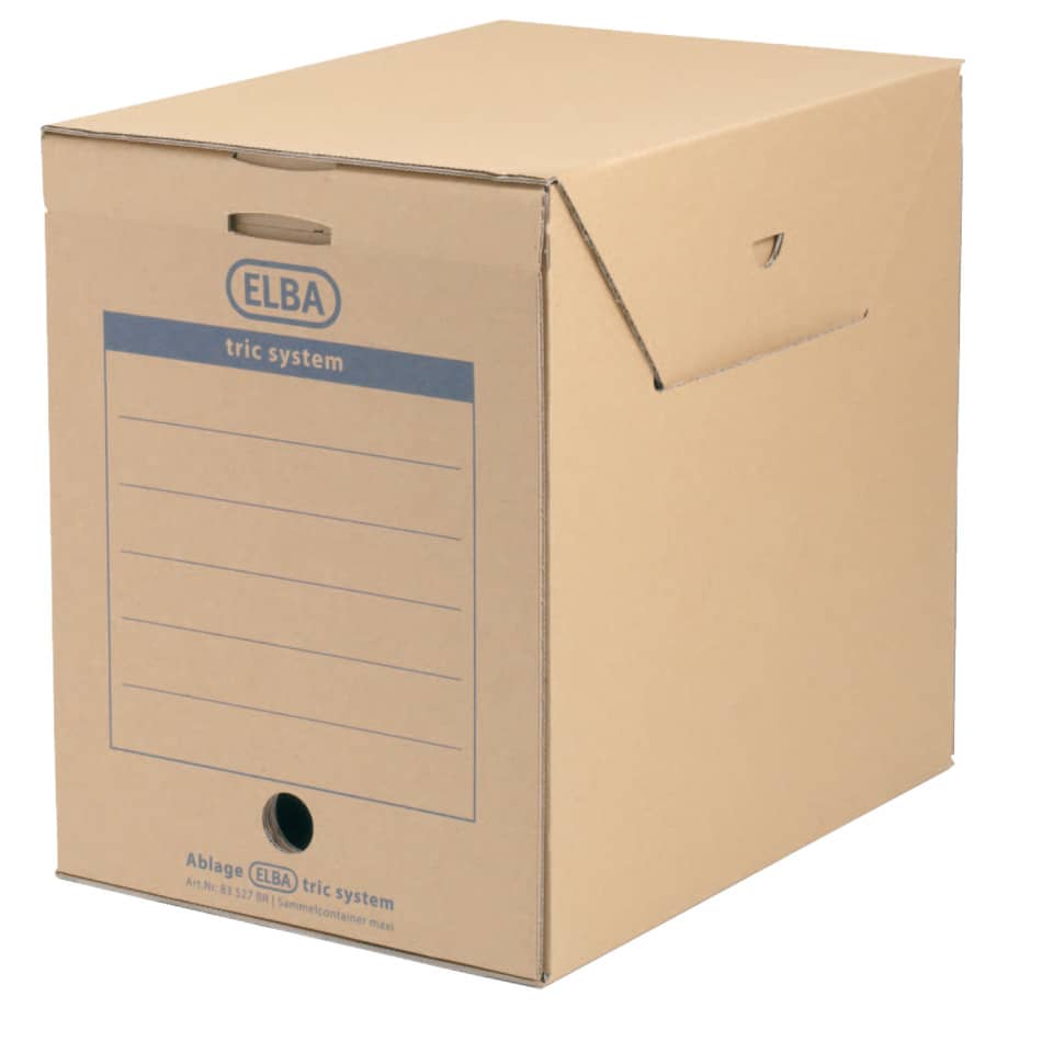 Sammelcontainer tric system maxi - stabile Wellpappe für A4, natur braun