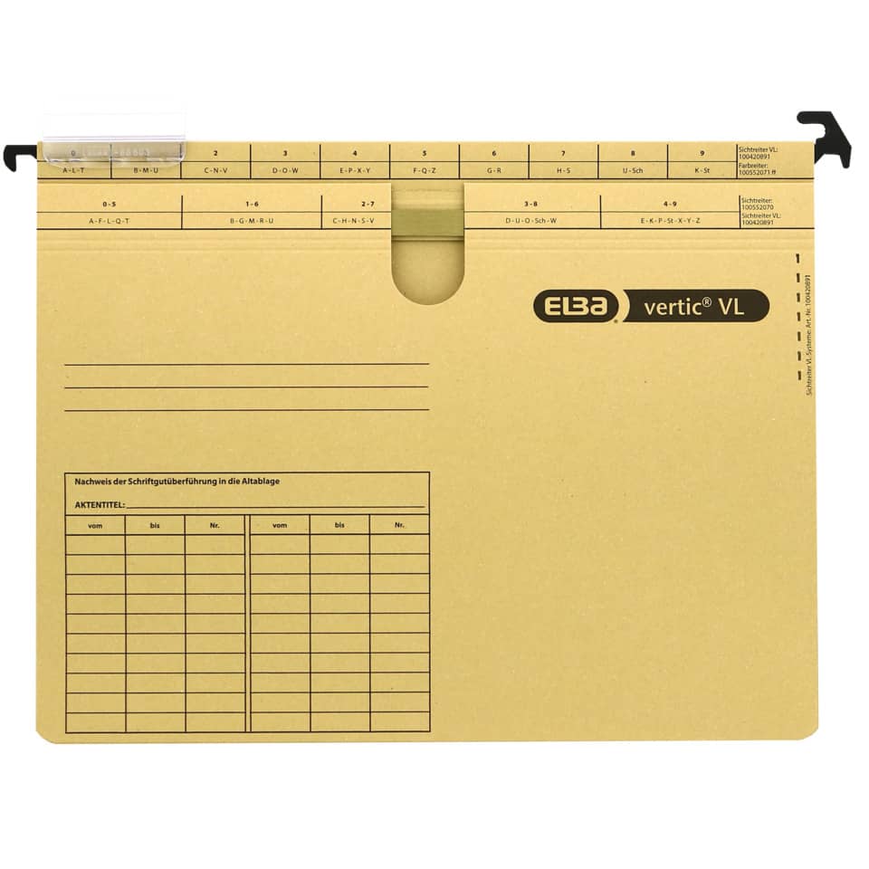 Hängehefter VL - kaufm. Heftung, Natronkarton (RC), 230 g/qm, A4, naturbraun
