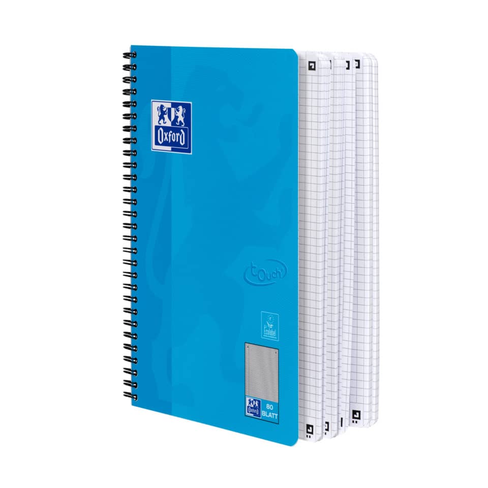 Collegeblock Touch - B5, kariert, 80 Blatt, 90 g/qm, meerblau