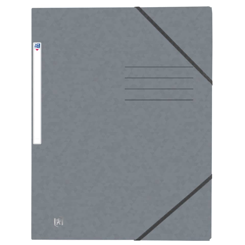 Eckspannmappe TOP FILE+ - A4, 390 g/qm, Karton, Gummizug, grau