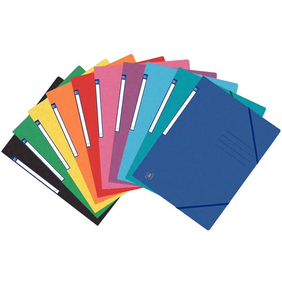 Eckspannmappe TOP FILE+ - A4, 390 g/qm, Karton, Gummizug, sortiert klassisch