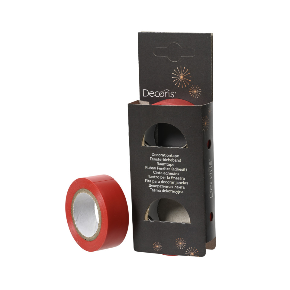 Fensterklebeband, 1,9 cm x 10 m, 2 Stück, rot