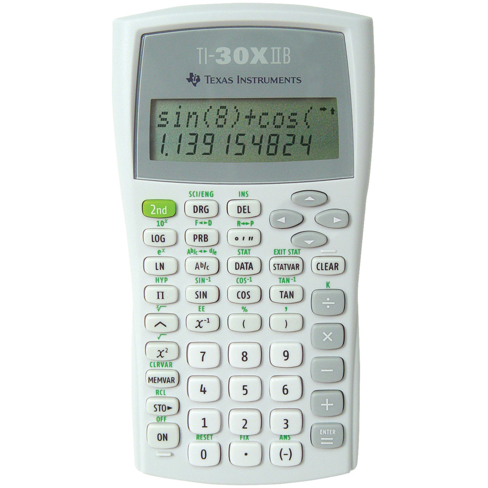 Schulrechner TI-30X II B zweizeilig, Batteriebetrieb