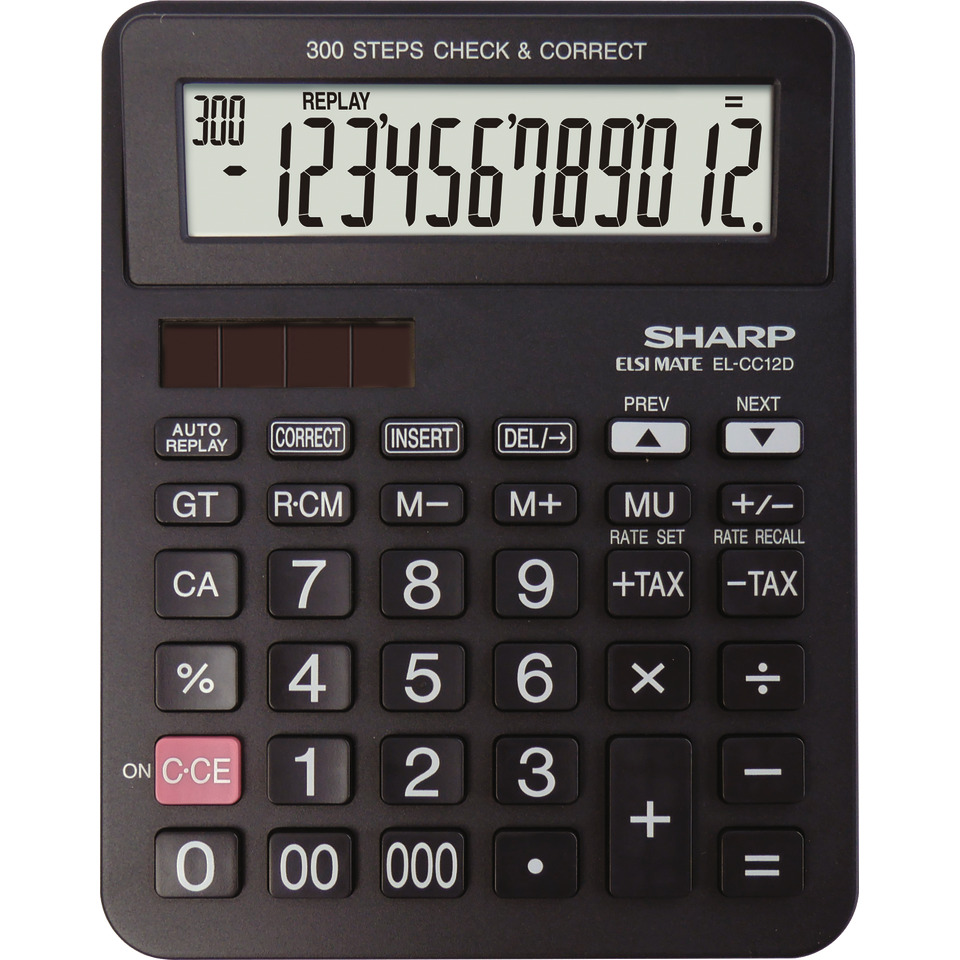 Taschenrechner EL-CC12D, schwarz
