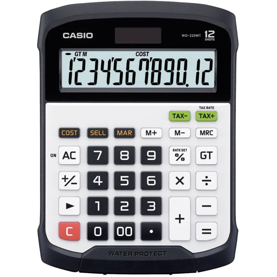 Tischrechner WD-320MT, groß, abwaschbar, wasser-/staubfest, für anspruchsvolle Arbeitsumgebungen