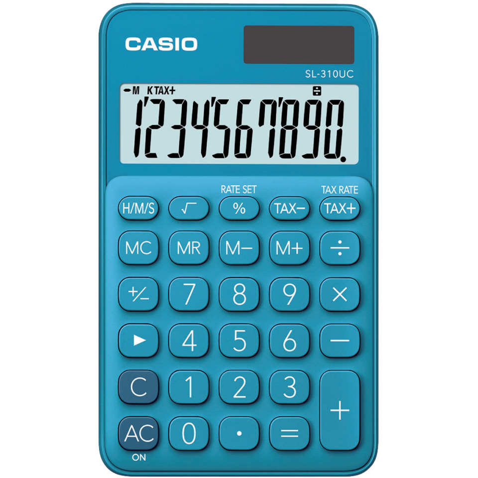 Taschenrechner SL-310 - Solar-/Batteriebetrieb, 10stellig, LC-Display, blau
