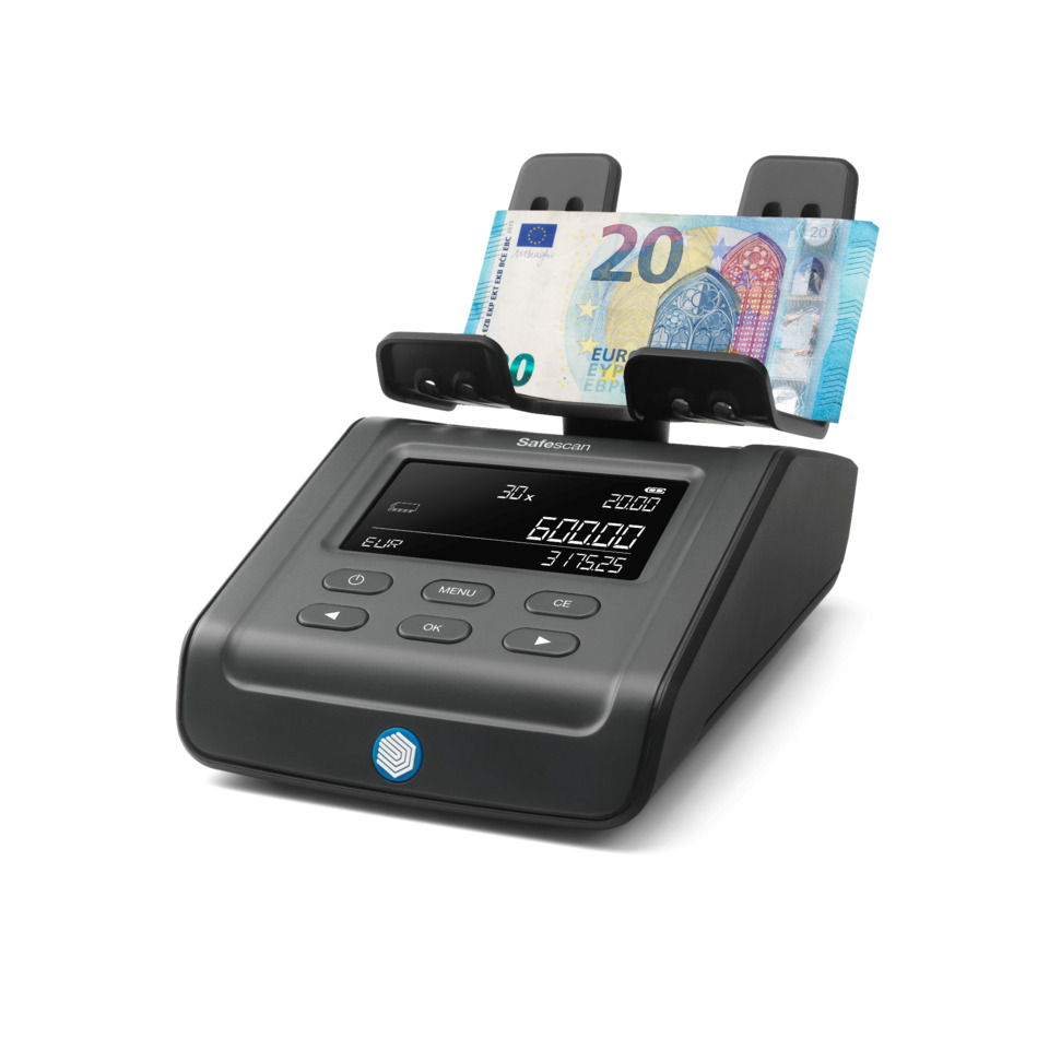 6165 Schwarz - Geldwaage zum Zählen von Münzen und Banknoten