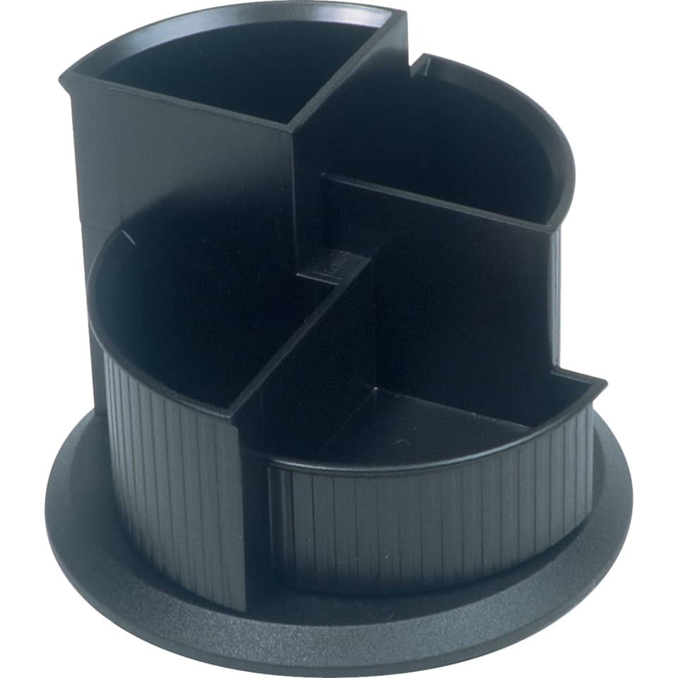 Multiköcher linear, drehbar, 4 Fächer, 150 x 112 mm, schwarz