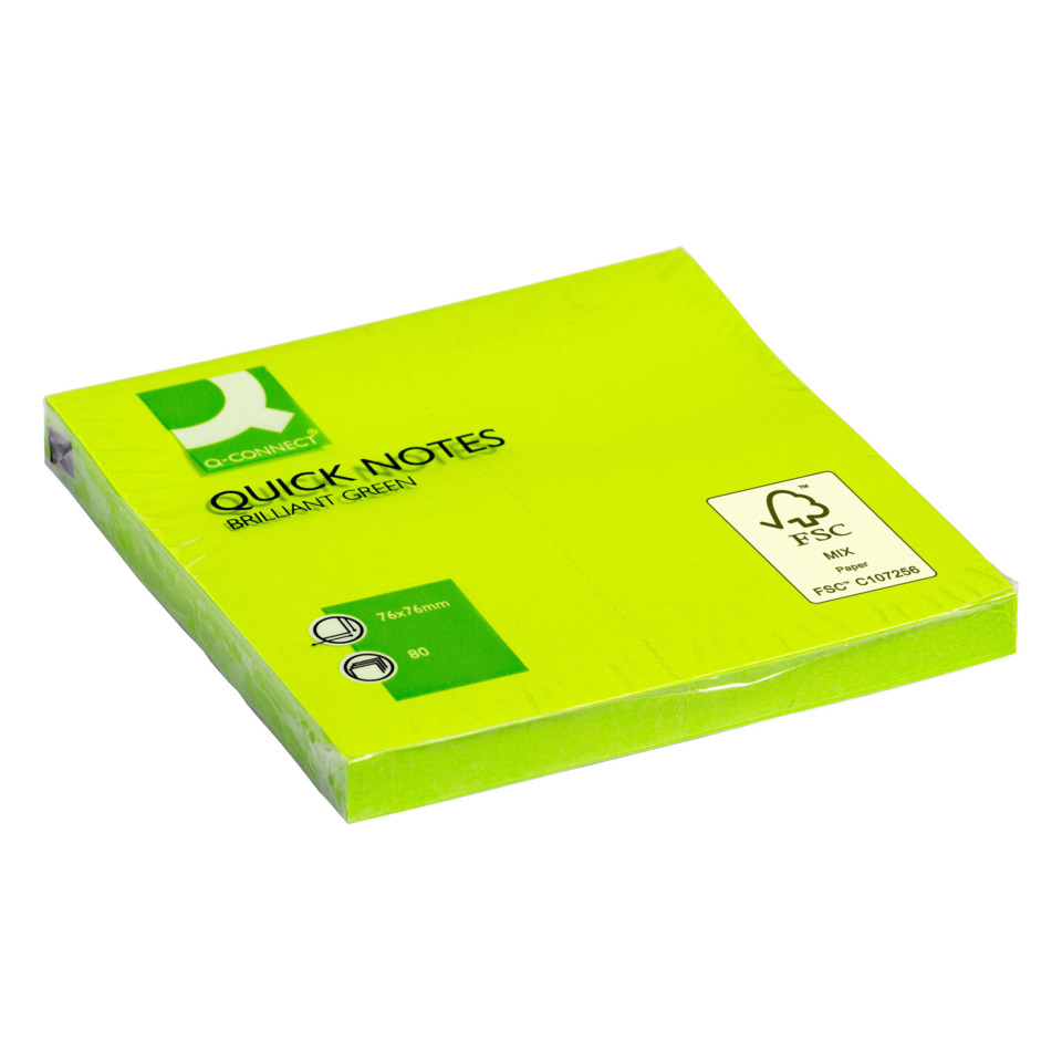 Haftnotizen Brilliant - 76 x 76 mm, grün