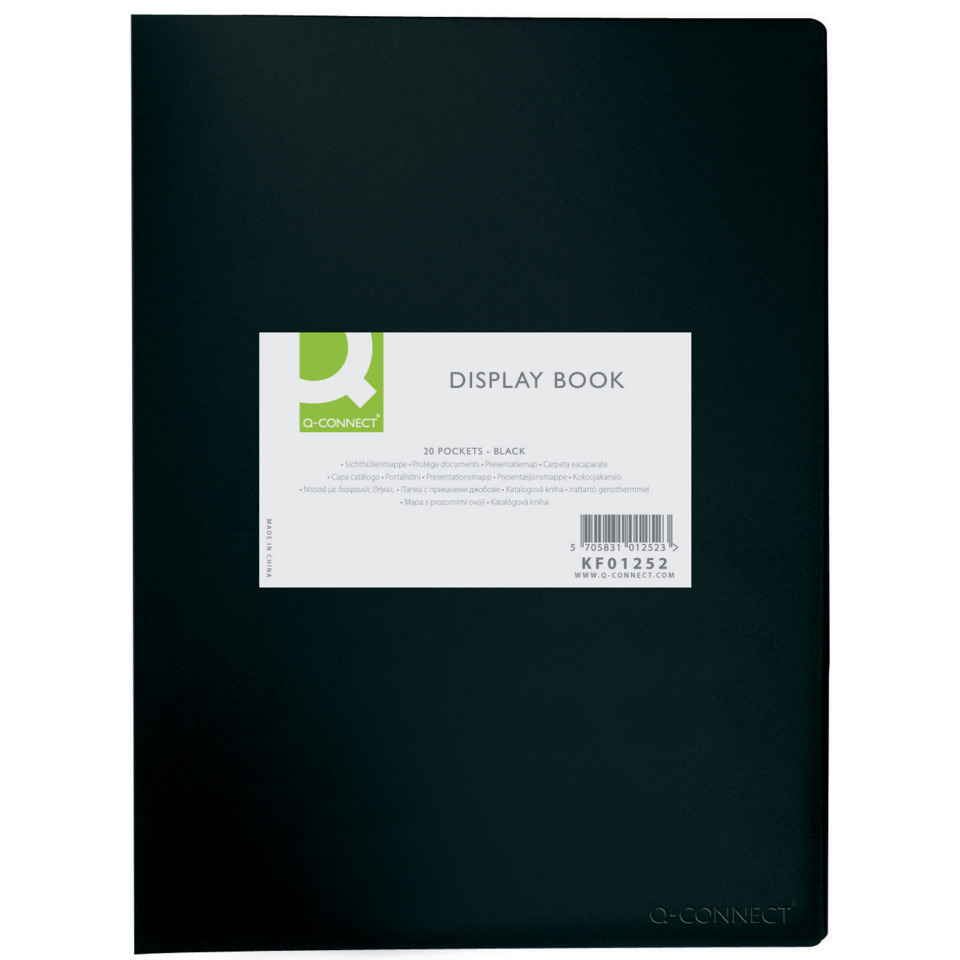 Sichtbuch - 20 Hüllen, Einband PP, 450 mym, schwarz