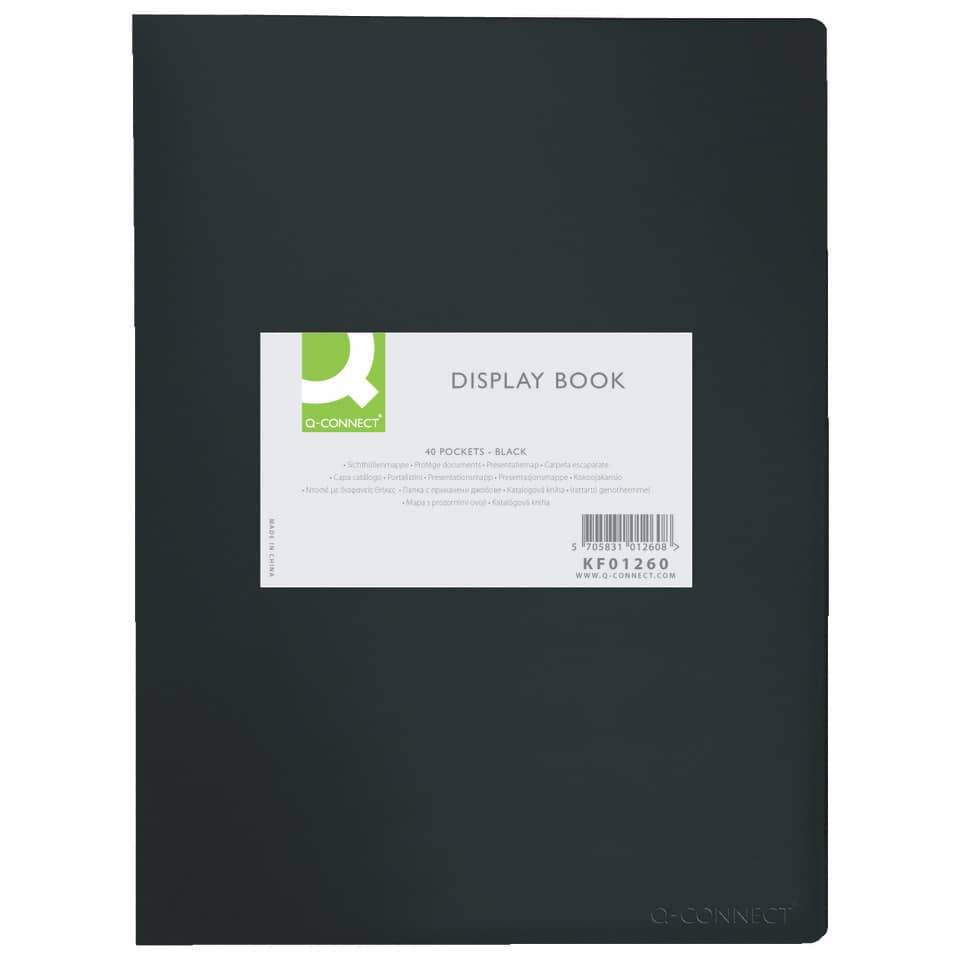 Sichtbuch - 40 Hüllen, Einband PP, 450 mym, schwarz