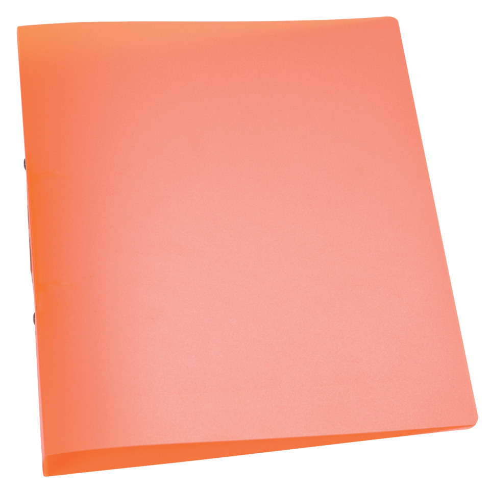 Ringbuch transparent - A4, 2-Ring, Ring-Ø 25 mm, orange-transparent