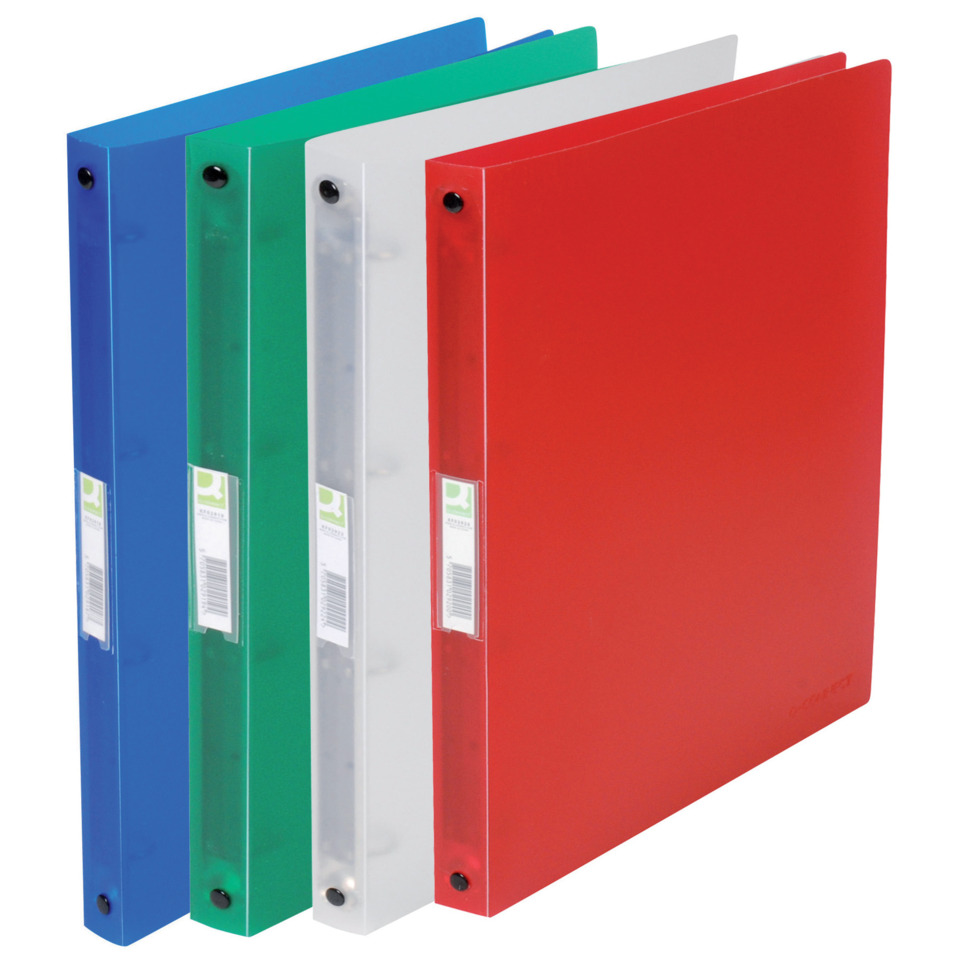 Ringbuch transparent - A4, 4-Ring, Ring-Ø 16 mm, transluzent sortiert