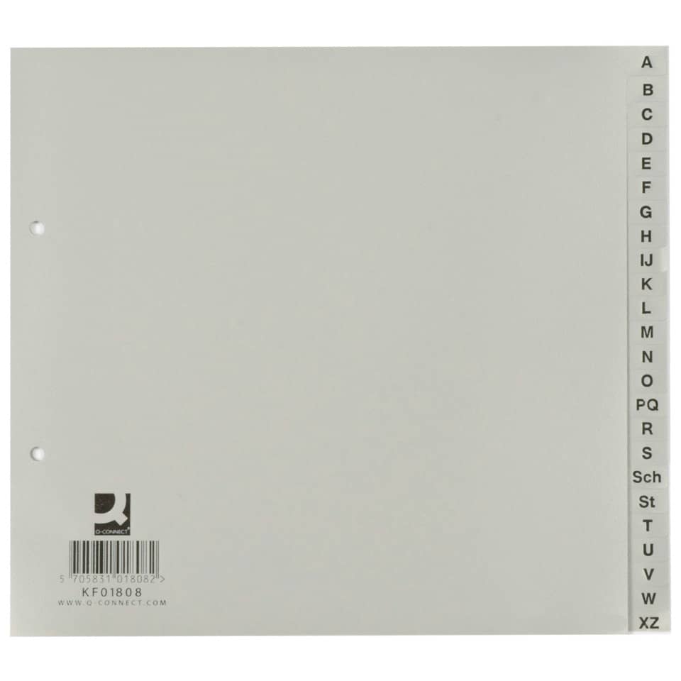 Register - A - Z, PP, ohne Index, A4, 21 cm hoch, 24 Blatt, grau