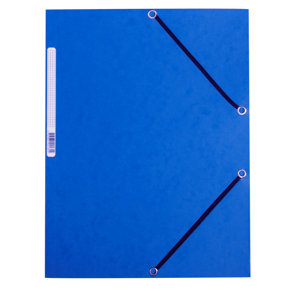Eckspanner - Karton A4 mit Gummizug blau