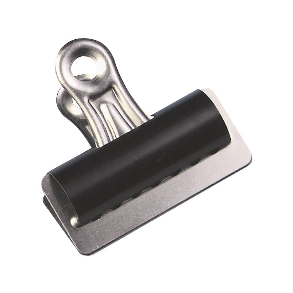 Briefklemmer - 75 mm, Klemmvolumen 20 mm, schwarz, 10 Stück