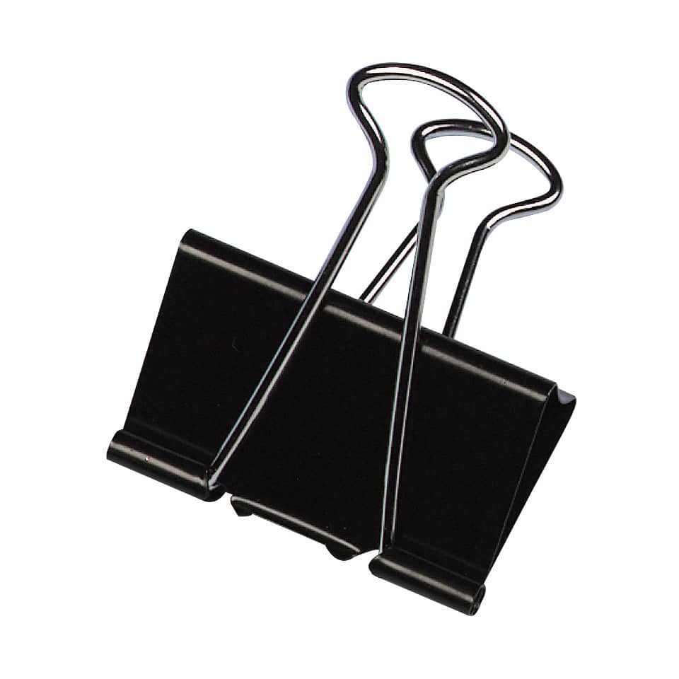 Foldback-Klammern - 32 mm, Klemmvolumen 13 mm, schwarz, 10 Stück