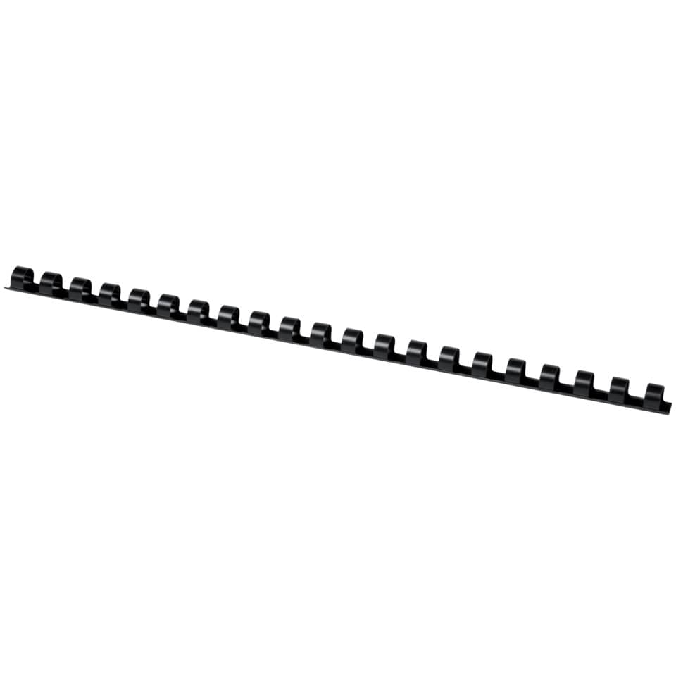 Plastik-Binderücken, 10 mm, für 65 Blatt, schwarz, 100 Stück