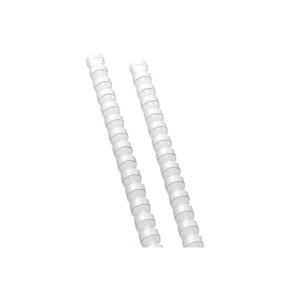 Plastik-Binderücken, 12 mm, für 95 Blatt, weiß, 100 Stück