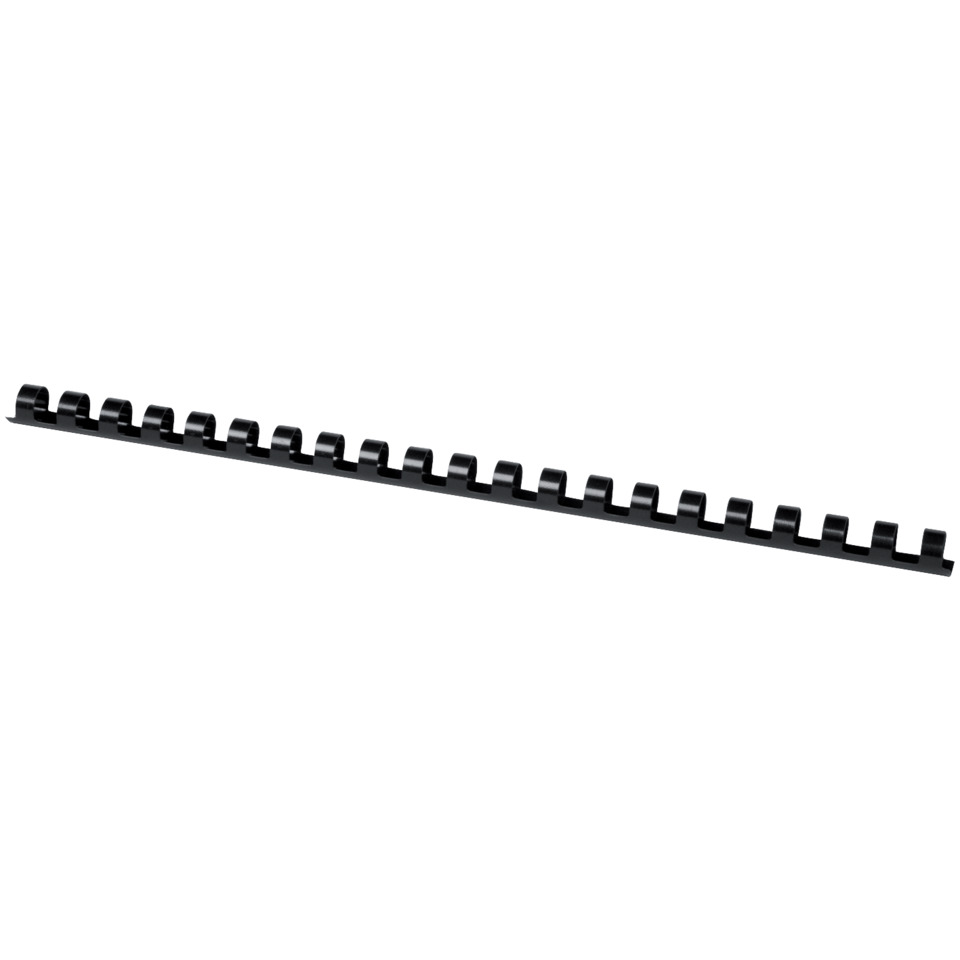 Plastik-Binderücken, 12 mm, für 95 Blatt, schwarz, 100 Stück