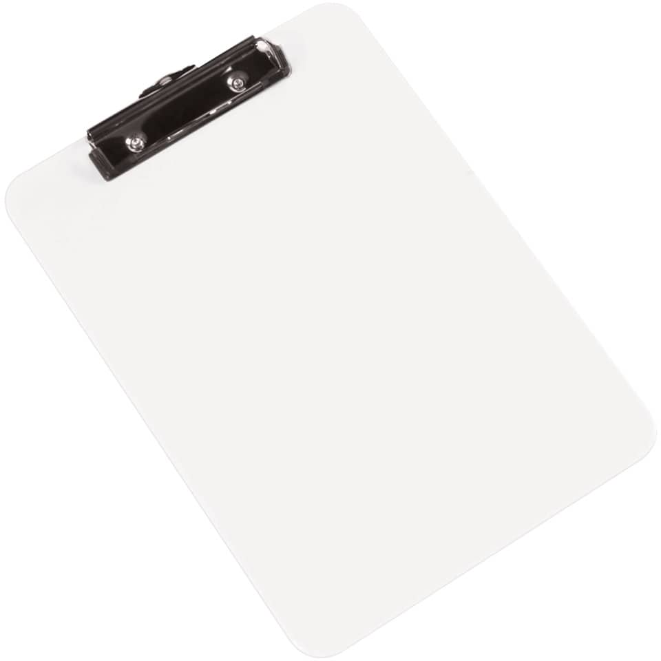 Klemmbrett A4 hoch Kunststoff transparent