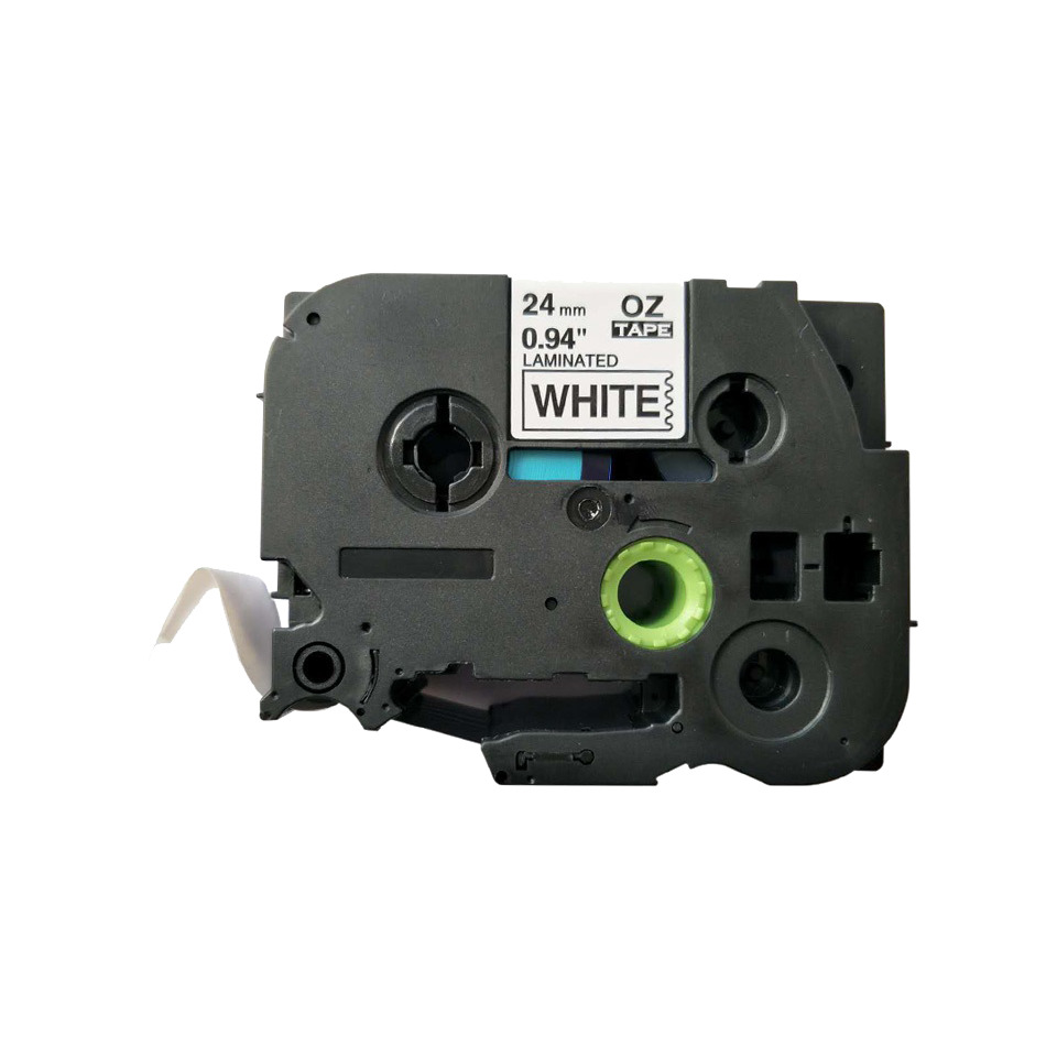 Schriftband TZe-251 kompatibel - 24 mm x 8 m, schwarz auf weiß