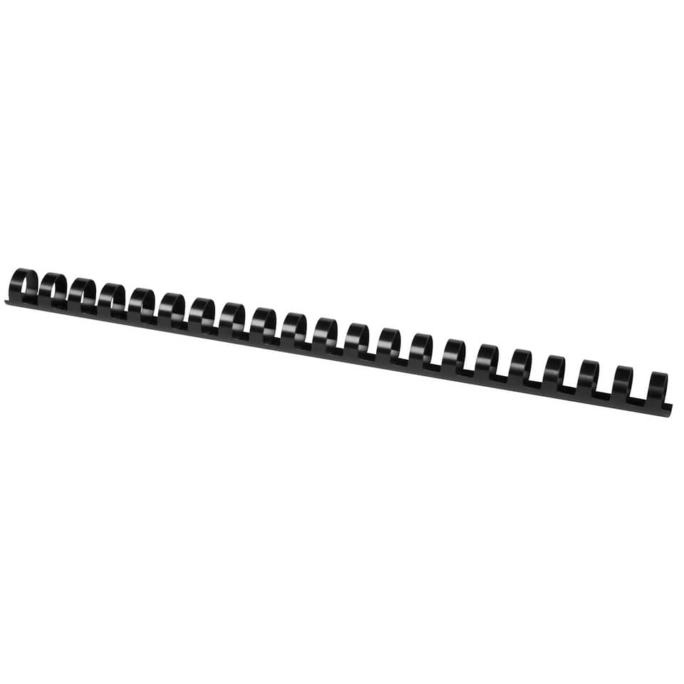 Spiralbinderücken Plastik - A4, 16 mm/145 Blatt, schwarz, 50 Stück