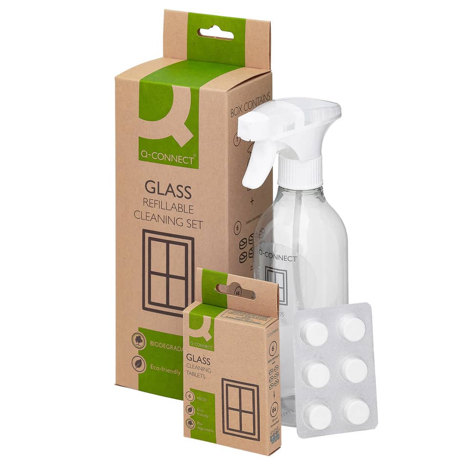 Glasreinigerr Sprühflasche + 6 Nachfülltabs