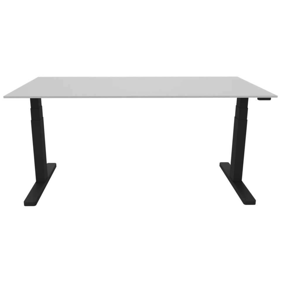 Schreibtisch elektrisch höhenverstellbar, 160x80cm, grau/schwarz