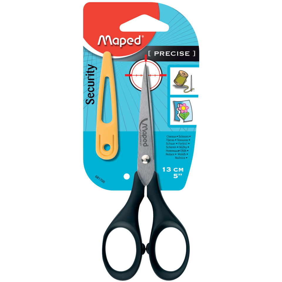 Schere Precise, 13 cm, Rechts-u.Linkshänder, symmetrisch, schwarz