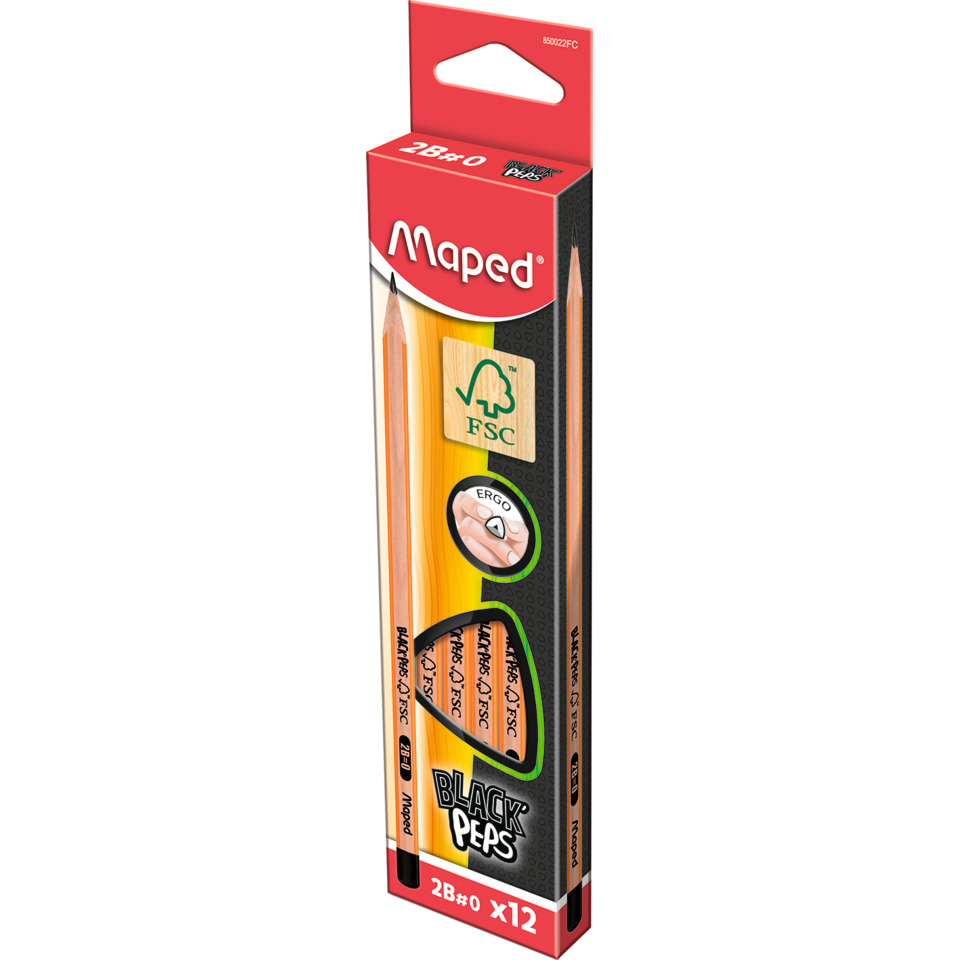 Bleistift BLACK'PEPS - 2B, schwarz/orange