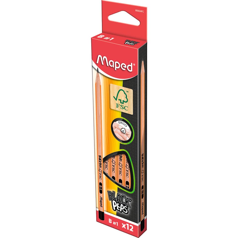 Bleistift BLACK'PEPS - B, schwarz/orange