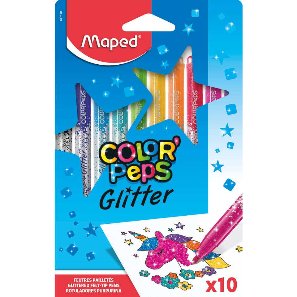 Faserschreiber Color'Peps Glitter - 10er Kartonetui