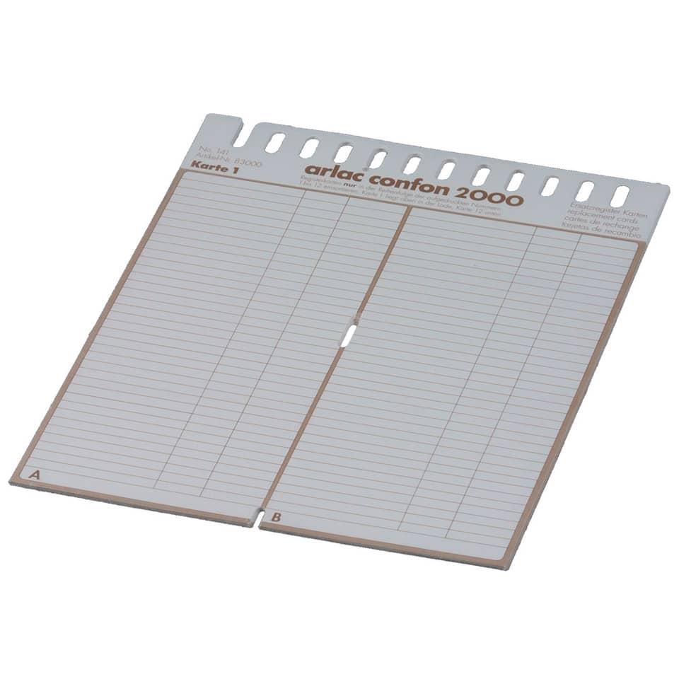 Ersatzregister für Telefonregister "Confon 2000"