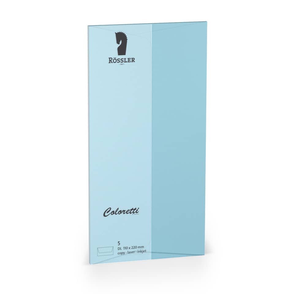 Coloretti Briefumschläge - DL, 5 Stück, himmelblau
