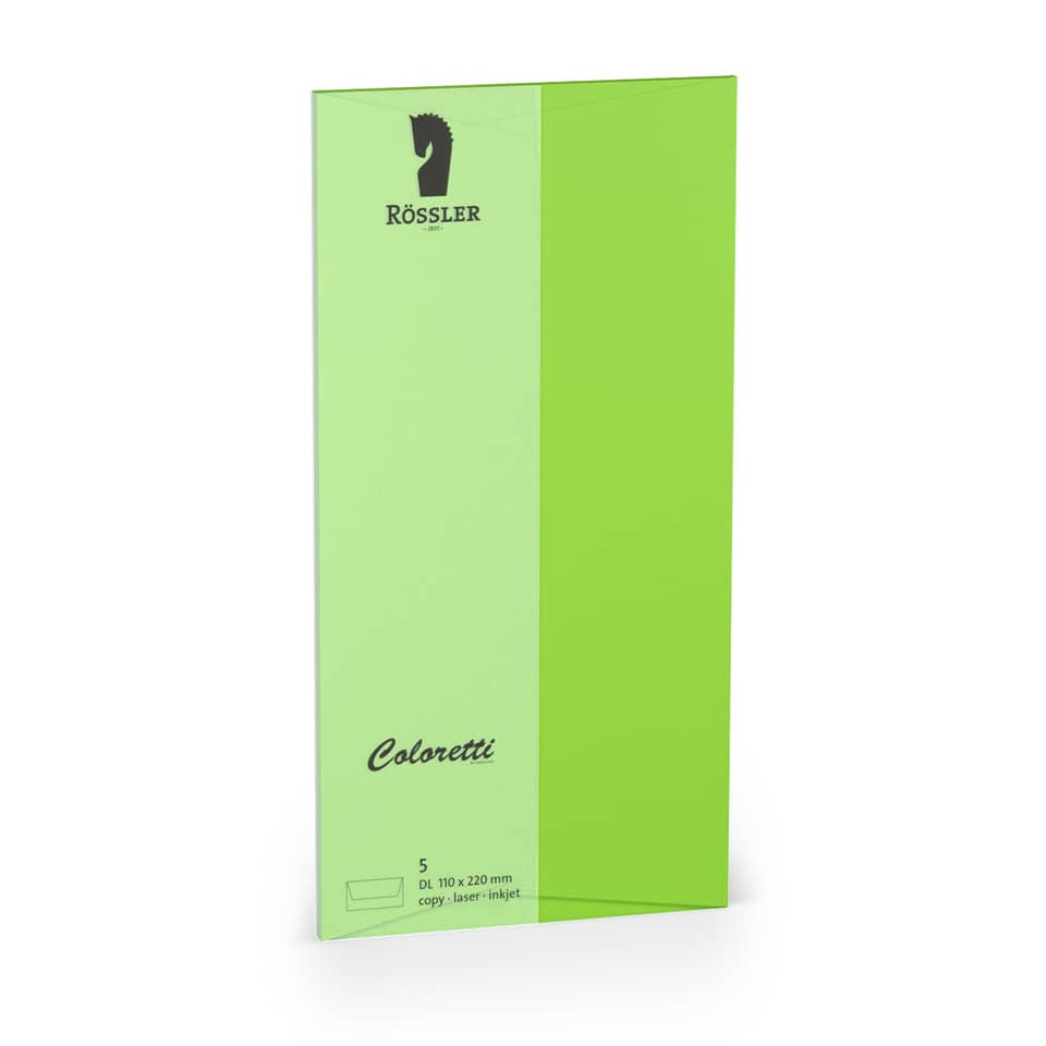 Coloretti Briefumschläge - DL, 5 Stück, hellgrün