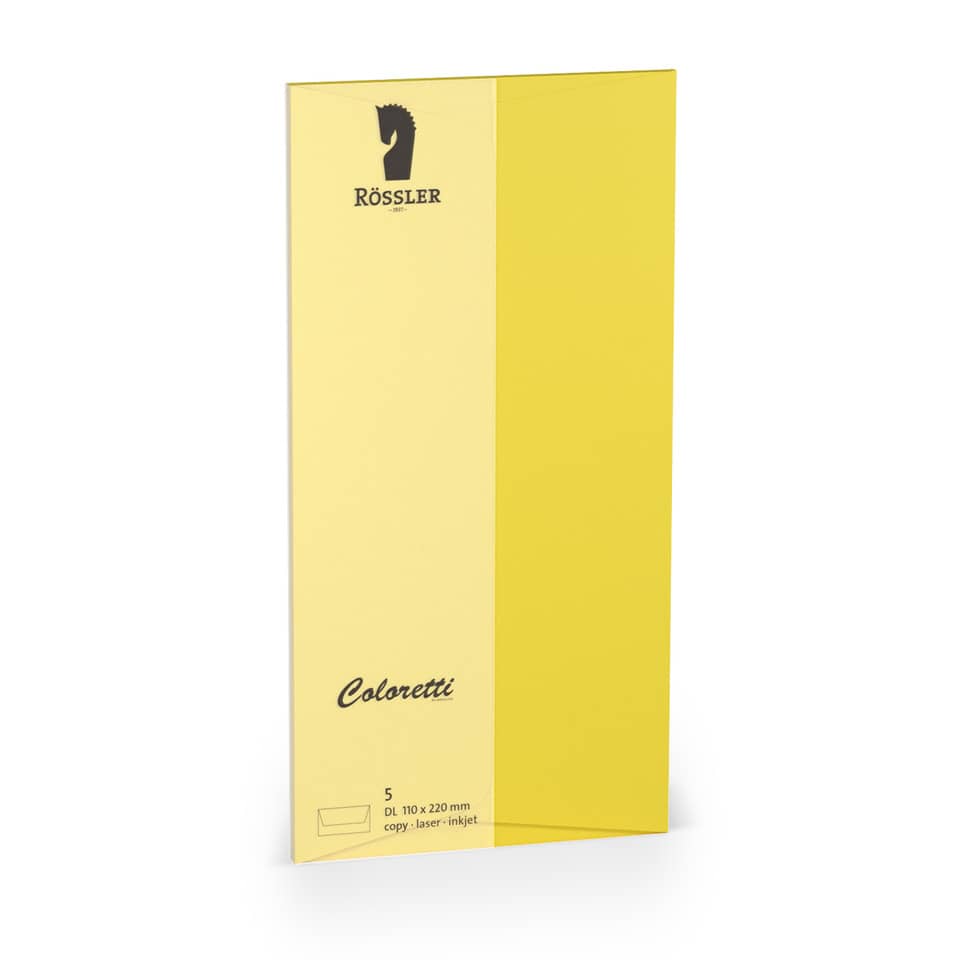 Coloretti Briefumschläge - DL, 5 Stück, goldgelb