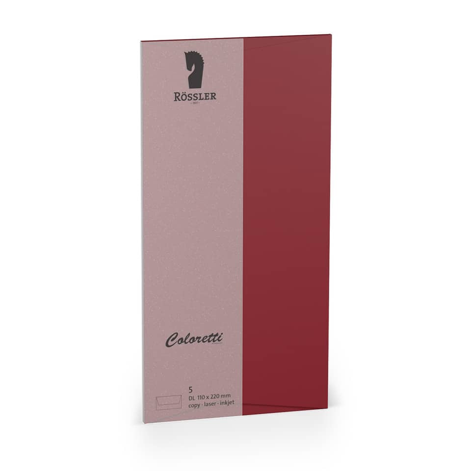 Coloretti Briefumschläge - DL, 5 Stück, rosso