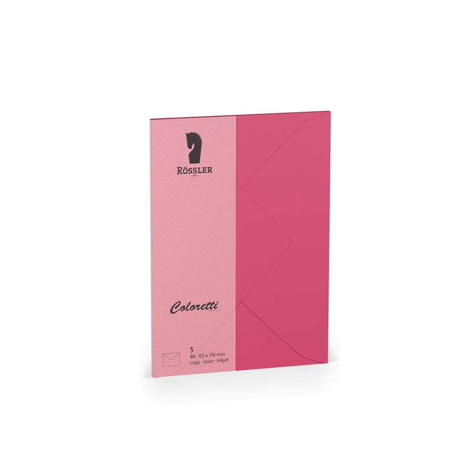 Coloretti Briefumschläge - B6, 5 Stück, pink