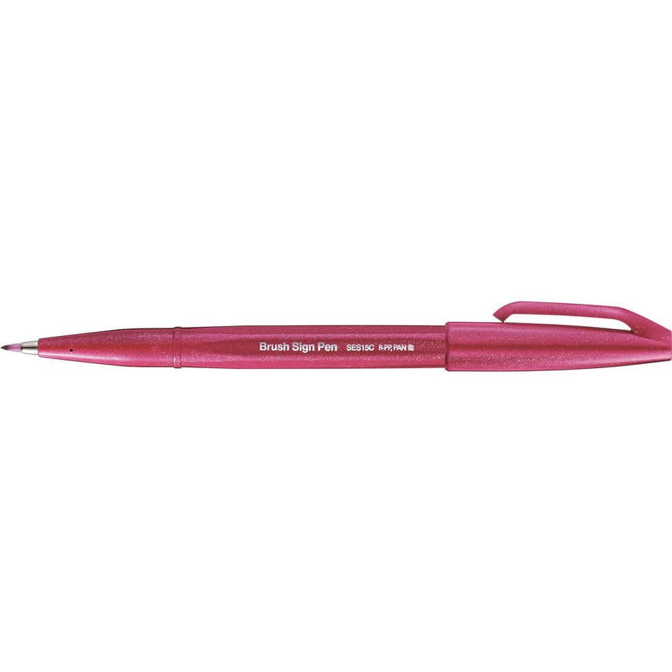 Kalligrafiestift Sign Pen Brush - Pinselspitze, burgunderrot
