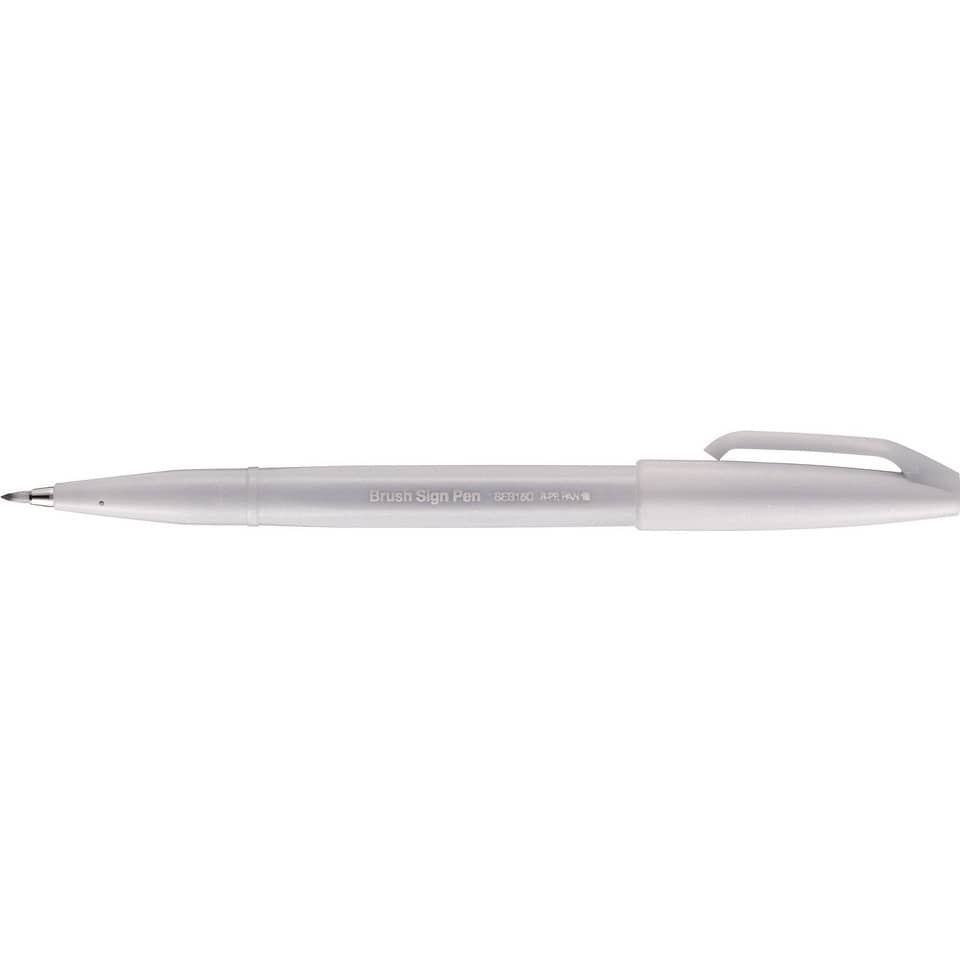 Kalligrafiestift Sign Pen Brush - Pinselspitze, hellgrau