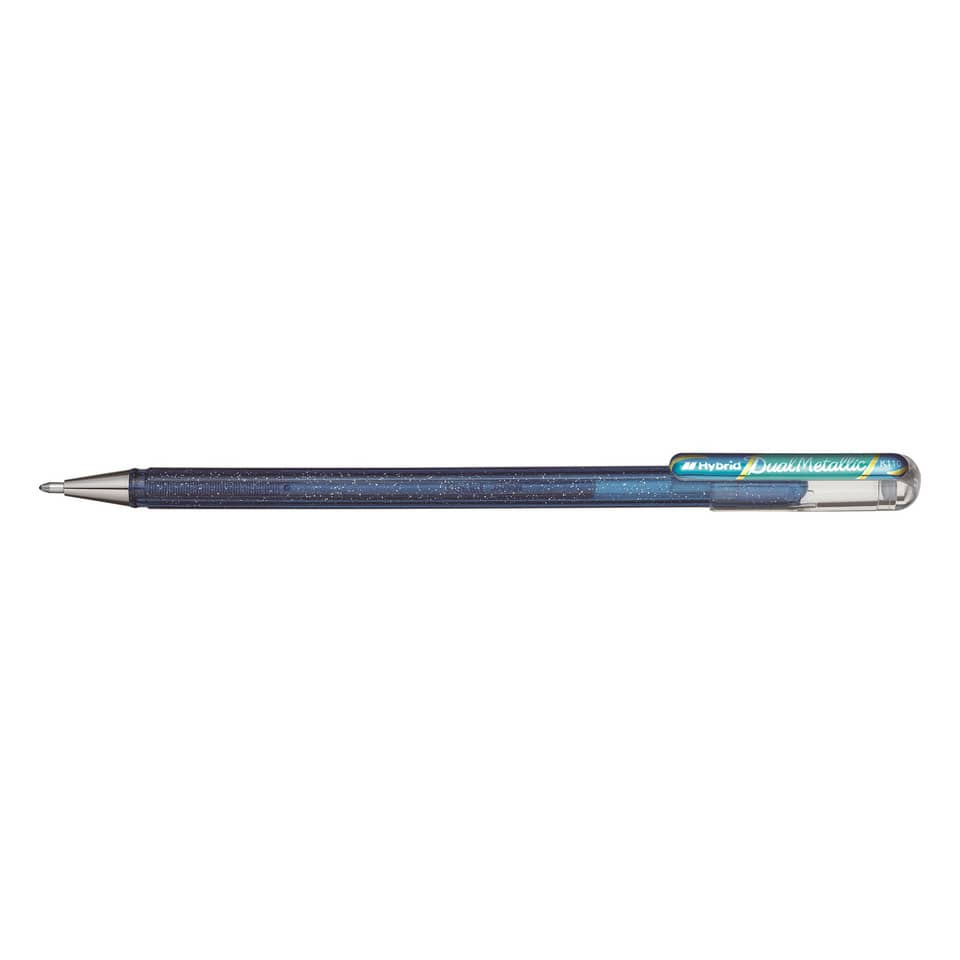 Gelschreiber Hybrid Dual Glitter - 0,5 mm, blau/metallic grün