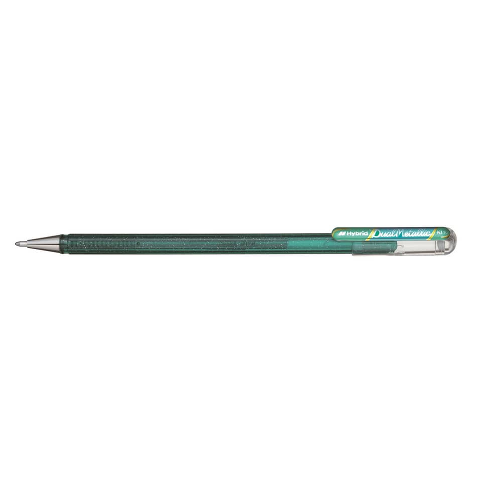 Gelschreiber Hybrid Dual Glitter - 0,5 mm, grün/metallic blau