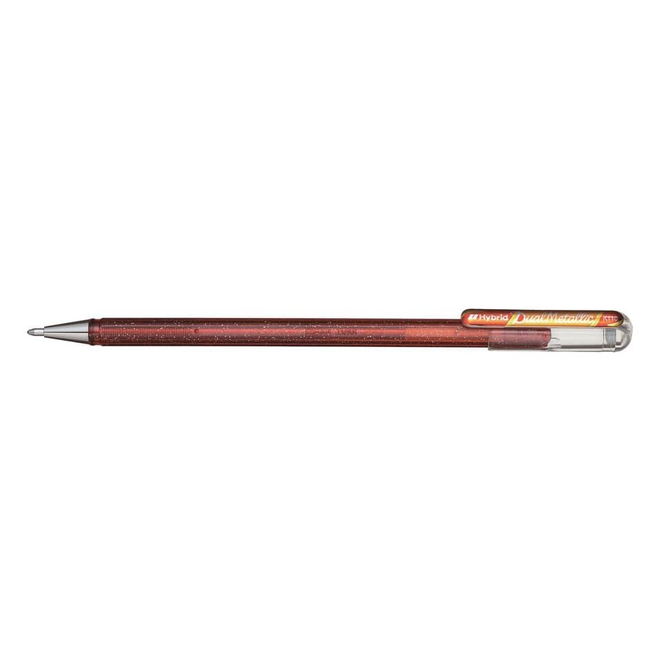 Gelschreiber Hybrid Dual Glitter - 0,5 mm, orange/metallic gelb