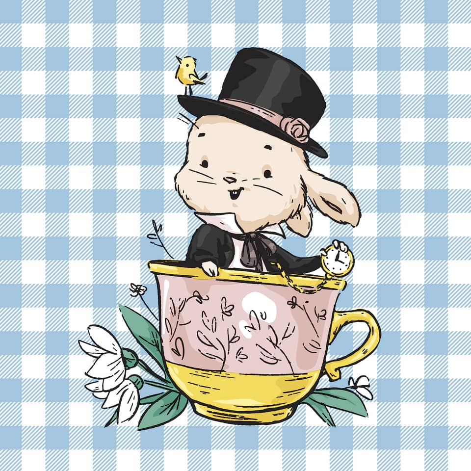 Osterserviette, Osterhase in Tasse, 33 x 33 cm, 3-lagig, 20 Stück
