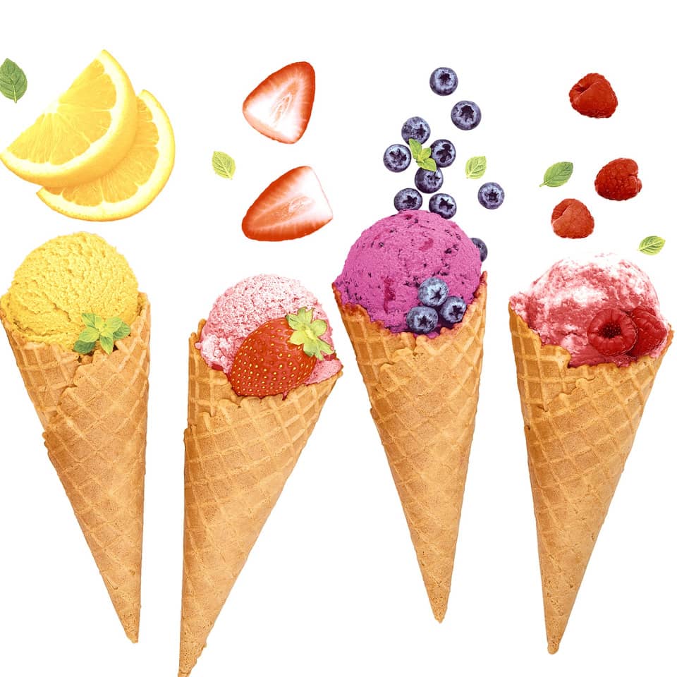 Motivserviette, Eis in Waffel, 25 x 25 cm, 3-lagig, 20 Stück