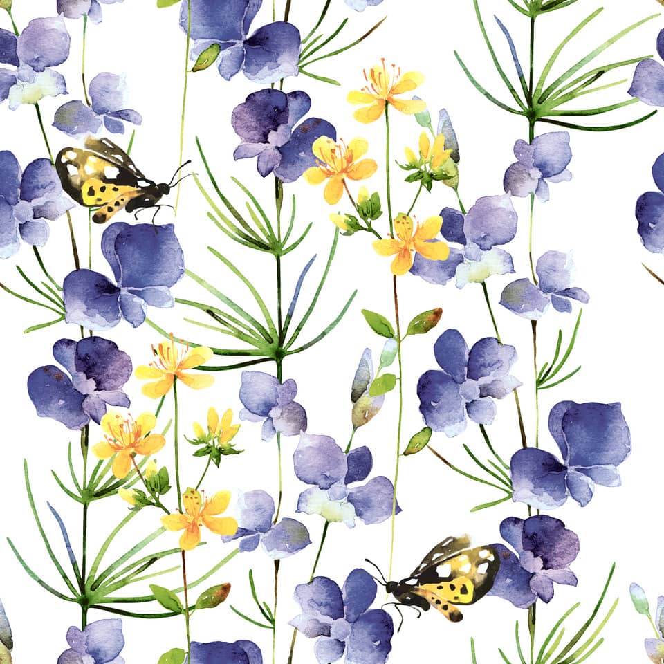 Motivserviette, Blaue Blüten, 33 x 33 cm, 3-lagig, 20 Stück